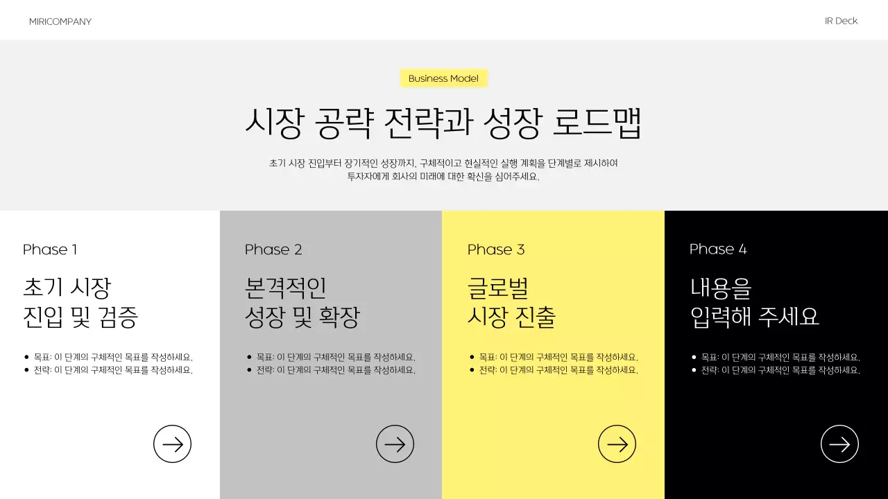 노랑 모던 비즈니스 설명서 IR