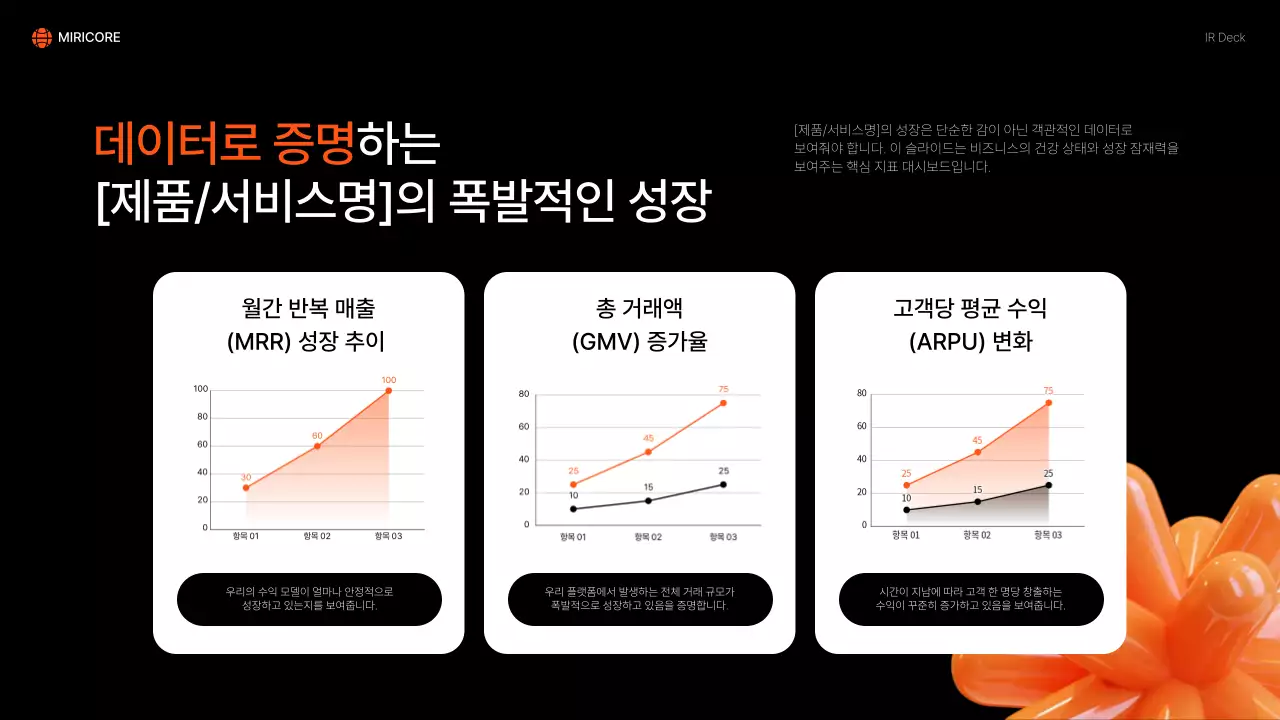 주황 모던 IR 자료 홍보