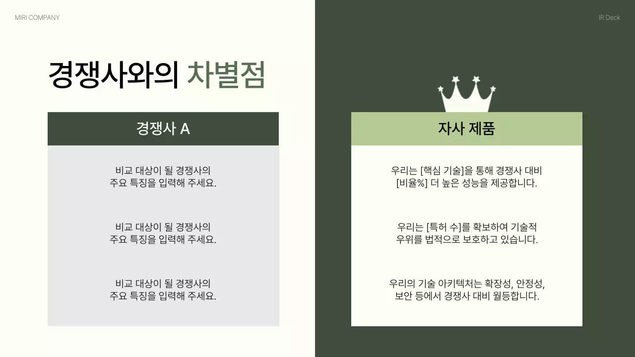 카키 모던 자연 비즈니스 IR
