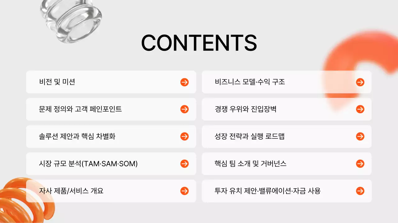 주황 모던 IR 자료 홍보