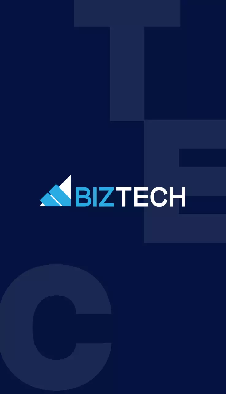 남색 모던 기술 로고