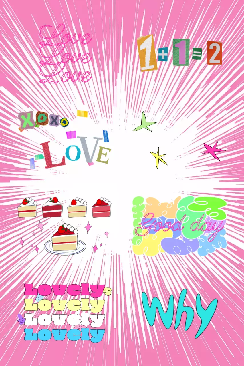 핑크 키치 디자인 스티커