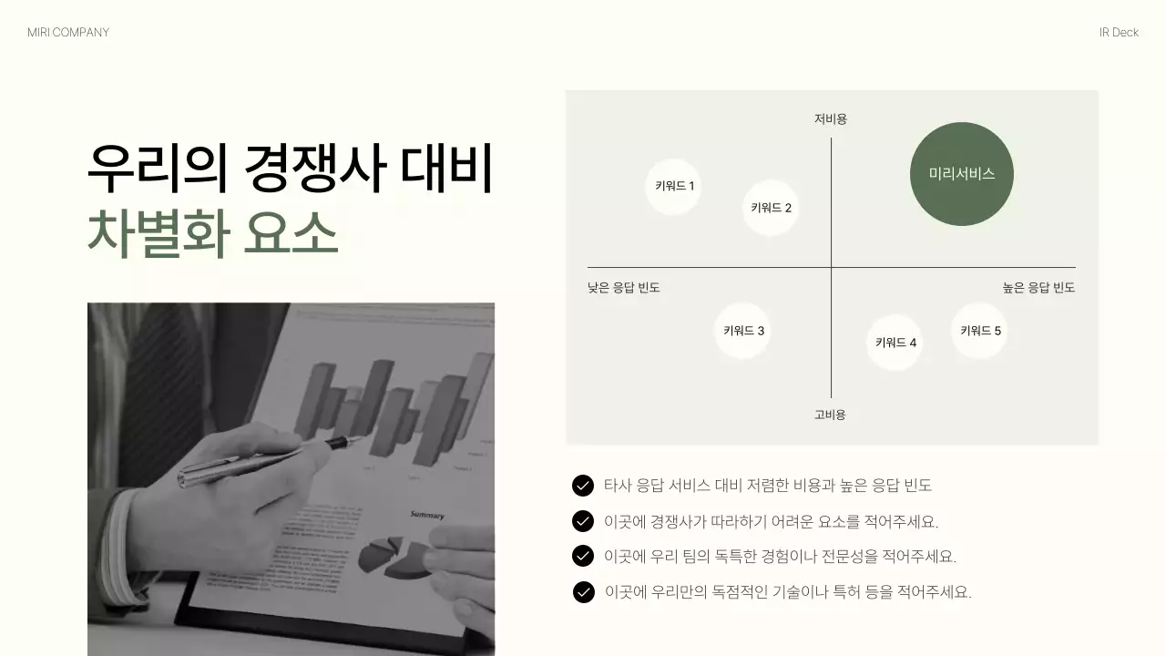 카키 모던 자연 비즈니스 IR