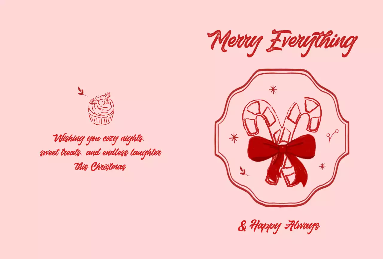 핑크 아기자기한 크리스마스 카드