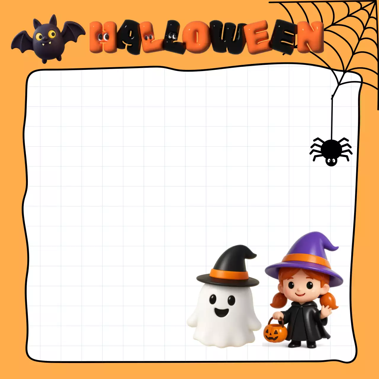 주황 아기자기한 할로윈 메모