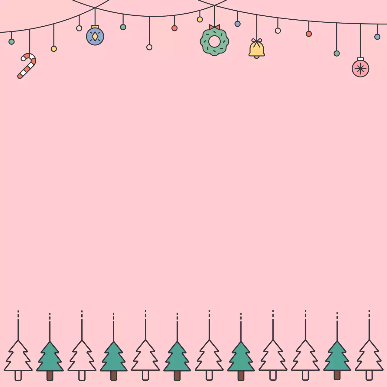 핑크 아기자기한 크리스마스 엽서