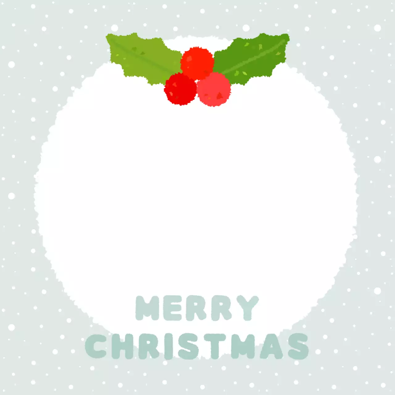 Kartu Natal bergambar tangan yang lucu dan berwarna mint