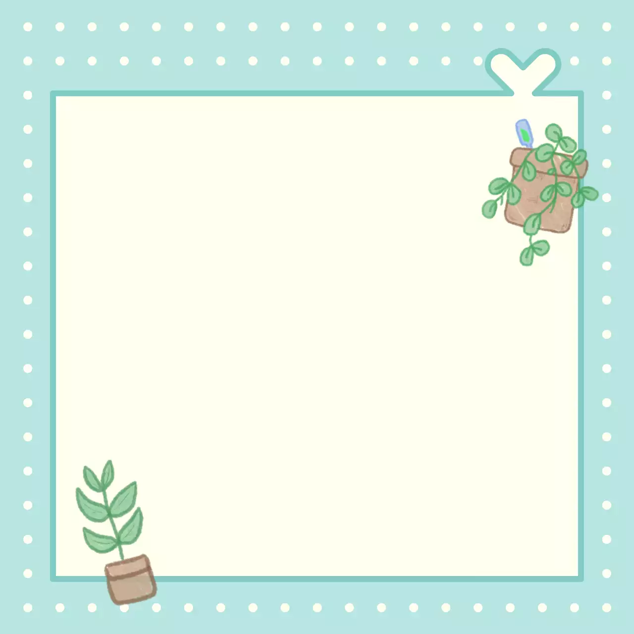 하늘색 아기자기한 자연 메모