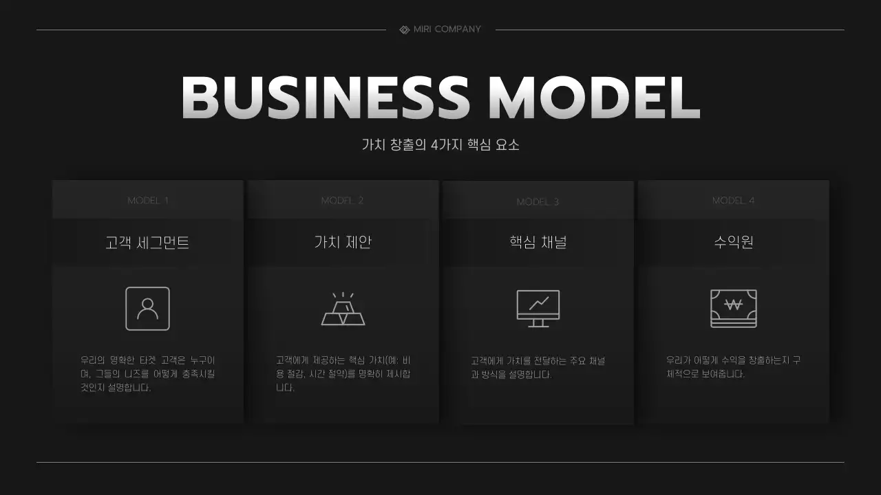 검정 모던 투자 설명서 홍보