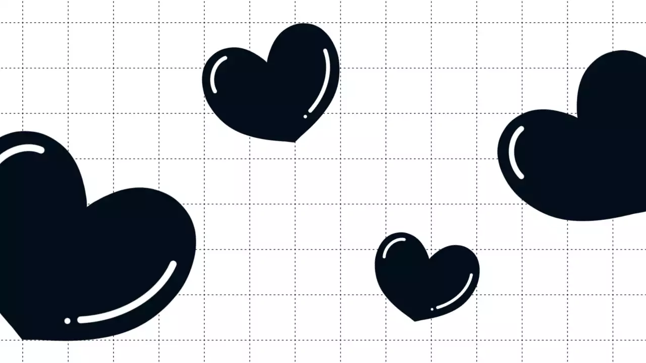 검정 심플 하트 스티커