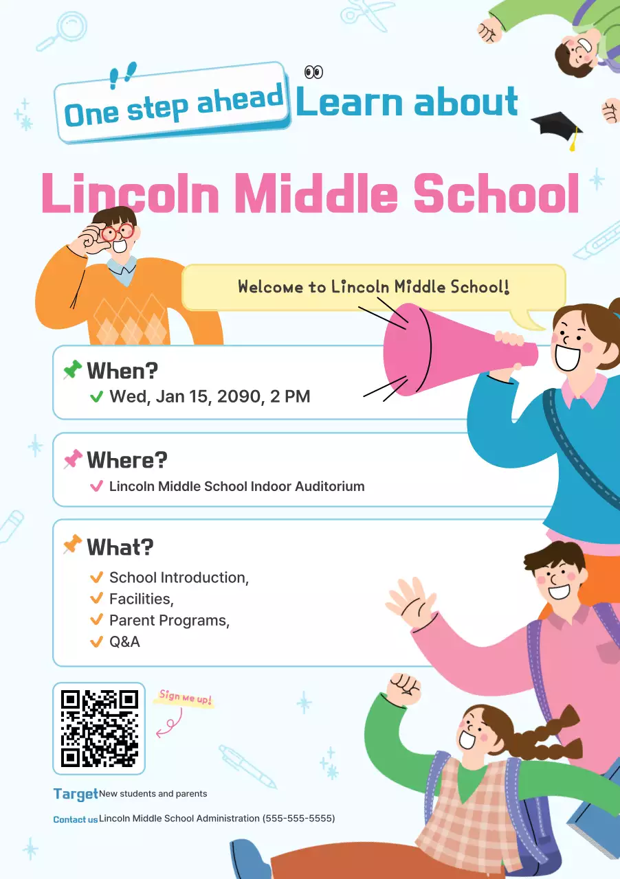 Panduan Sesi Informasi Sekolah Biru Langit yang Lucu