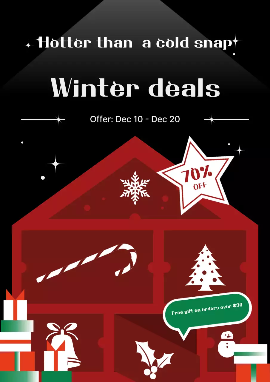 Giảm giá mùa đông đơn giản màu đen