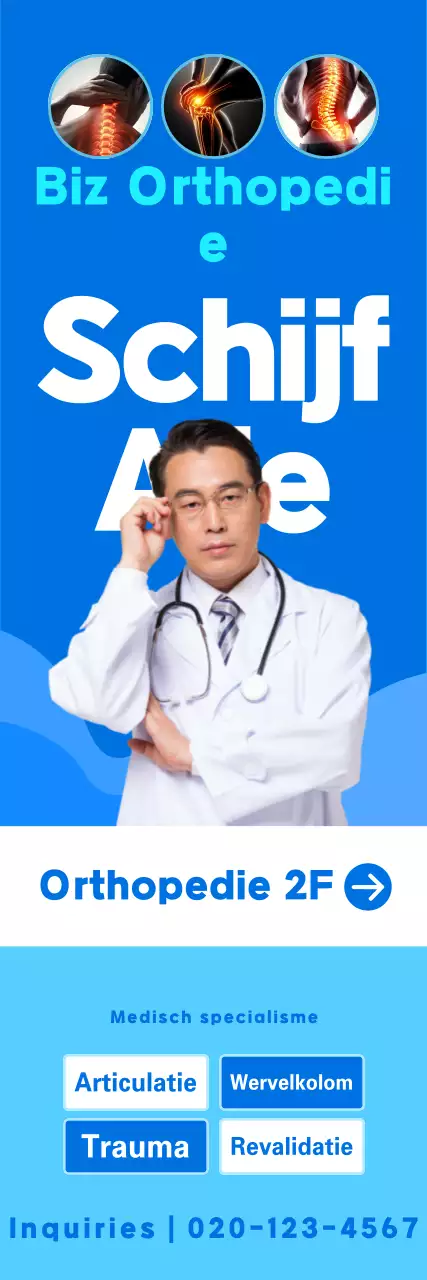 Blauwe moderne medische advertentie