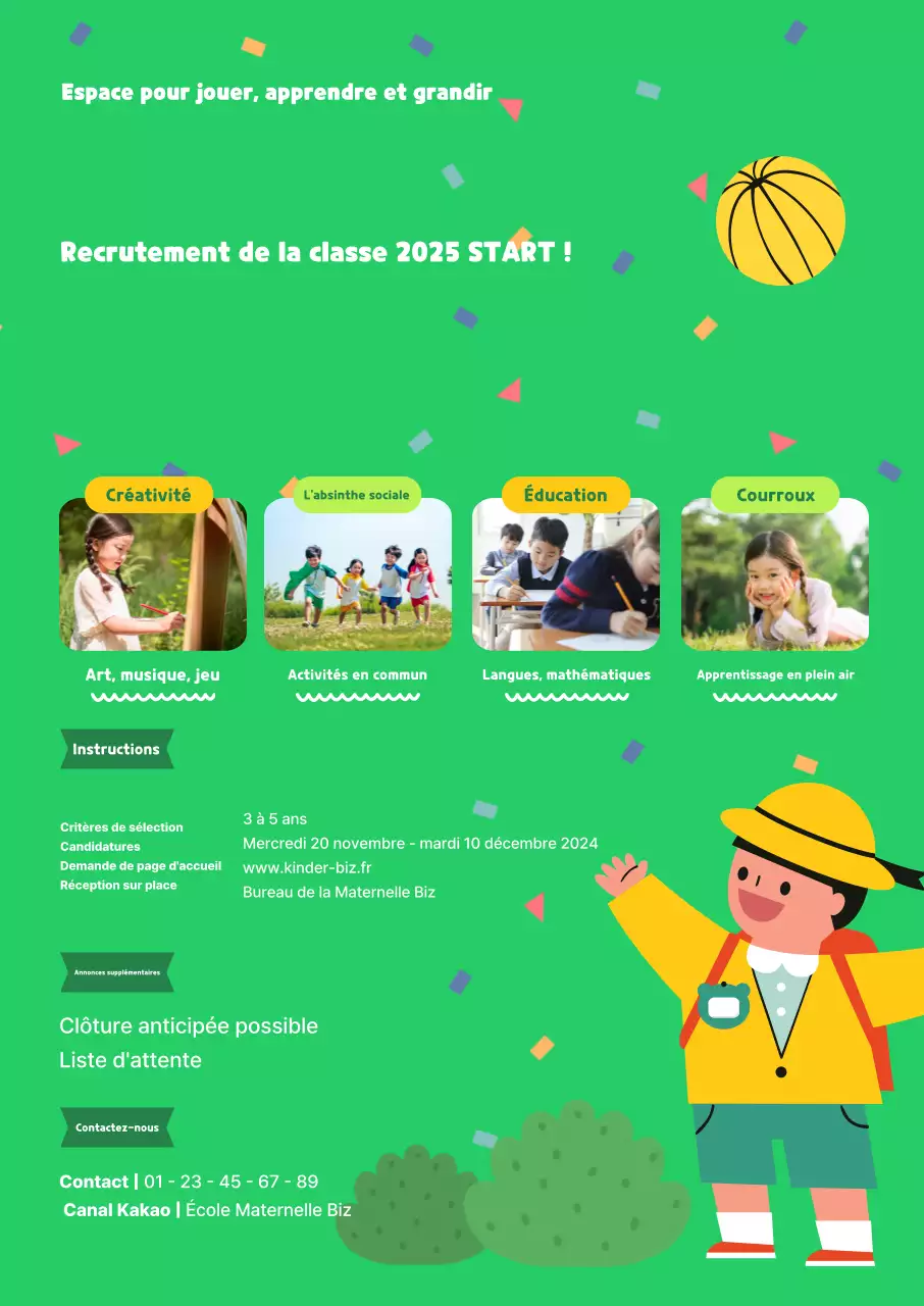 Recrutement pour la maternelle Green Baby