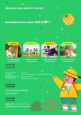 Recrutement pour la maternelle Green Baby