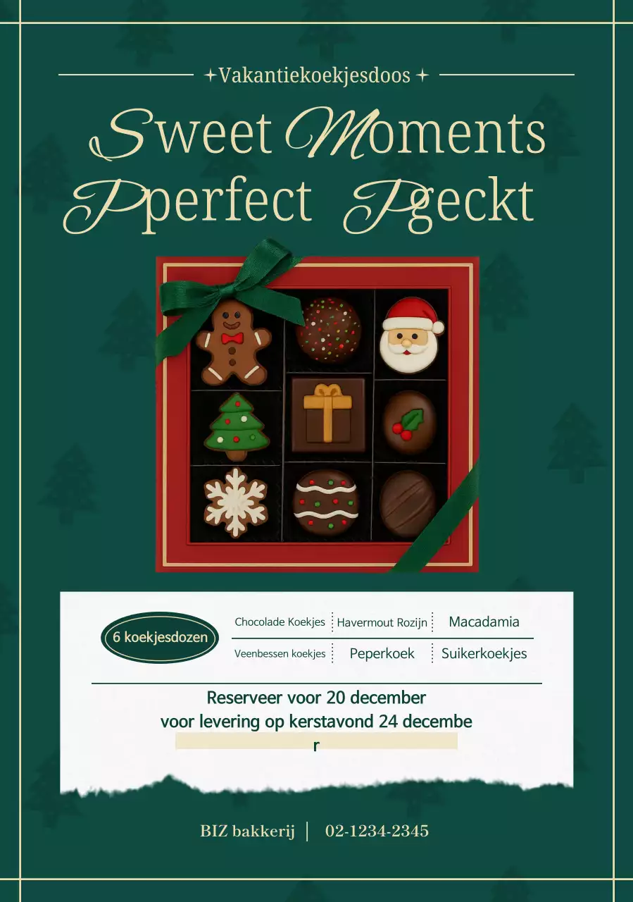 Groene Vintage Kerstproductpromotie