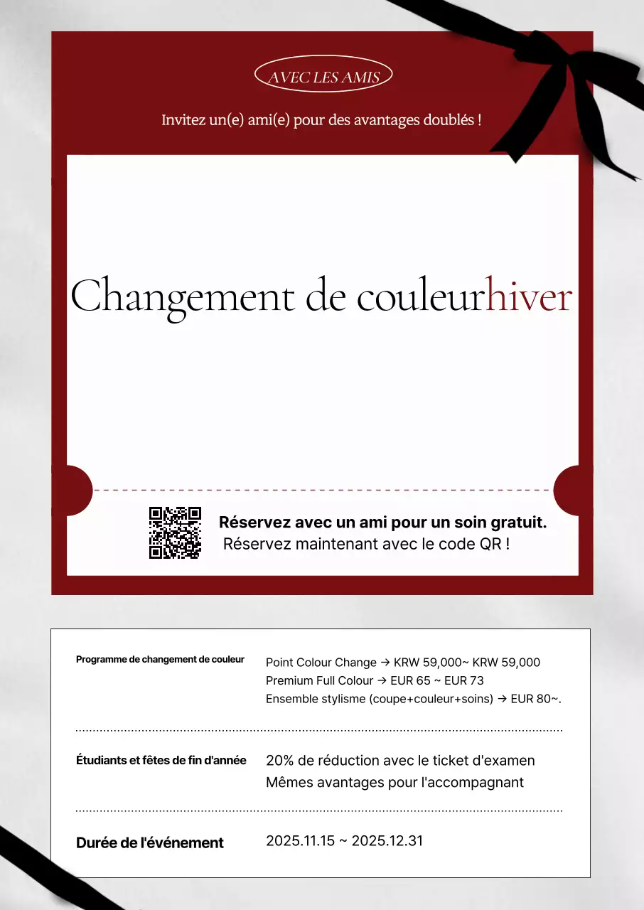 Promotion du salon de beauté moderne rouge