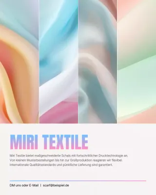Werbung für pastellfarbene, moderne Textilprodukte