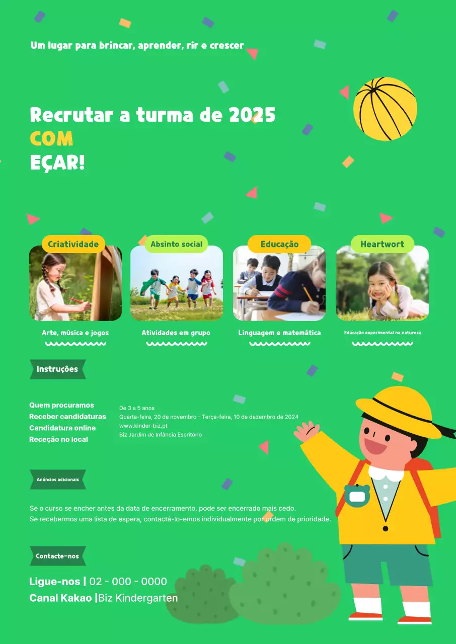 Recrutamento para Jardim de Infância Green Baby