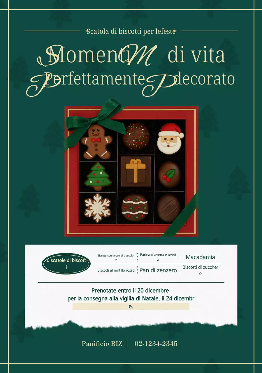 Promozione del prodotto natalizio vintage verde