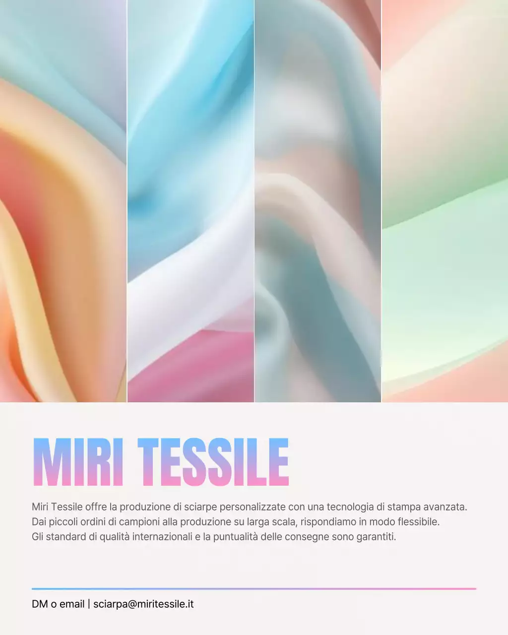 Promozione di prodotti tessili moderni color pastello