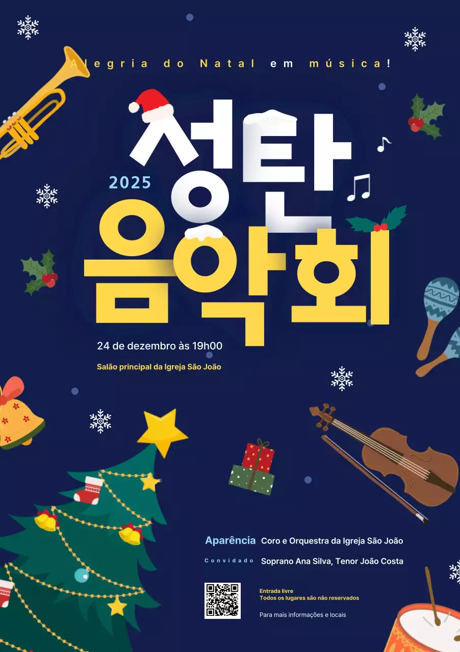 Evento de concerto simples azul marinho