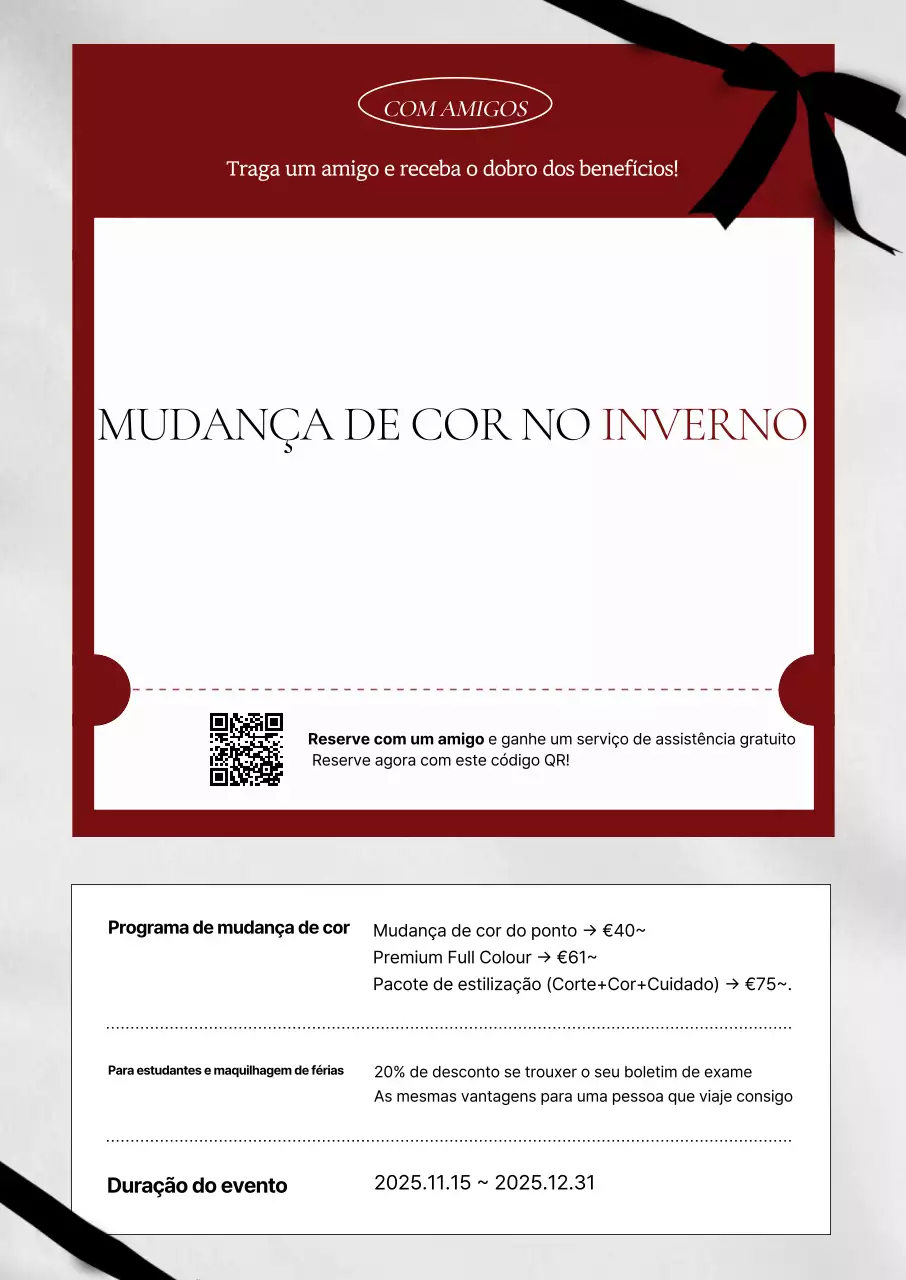 Promoção do Salão de Beleza Red Modern