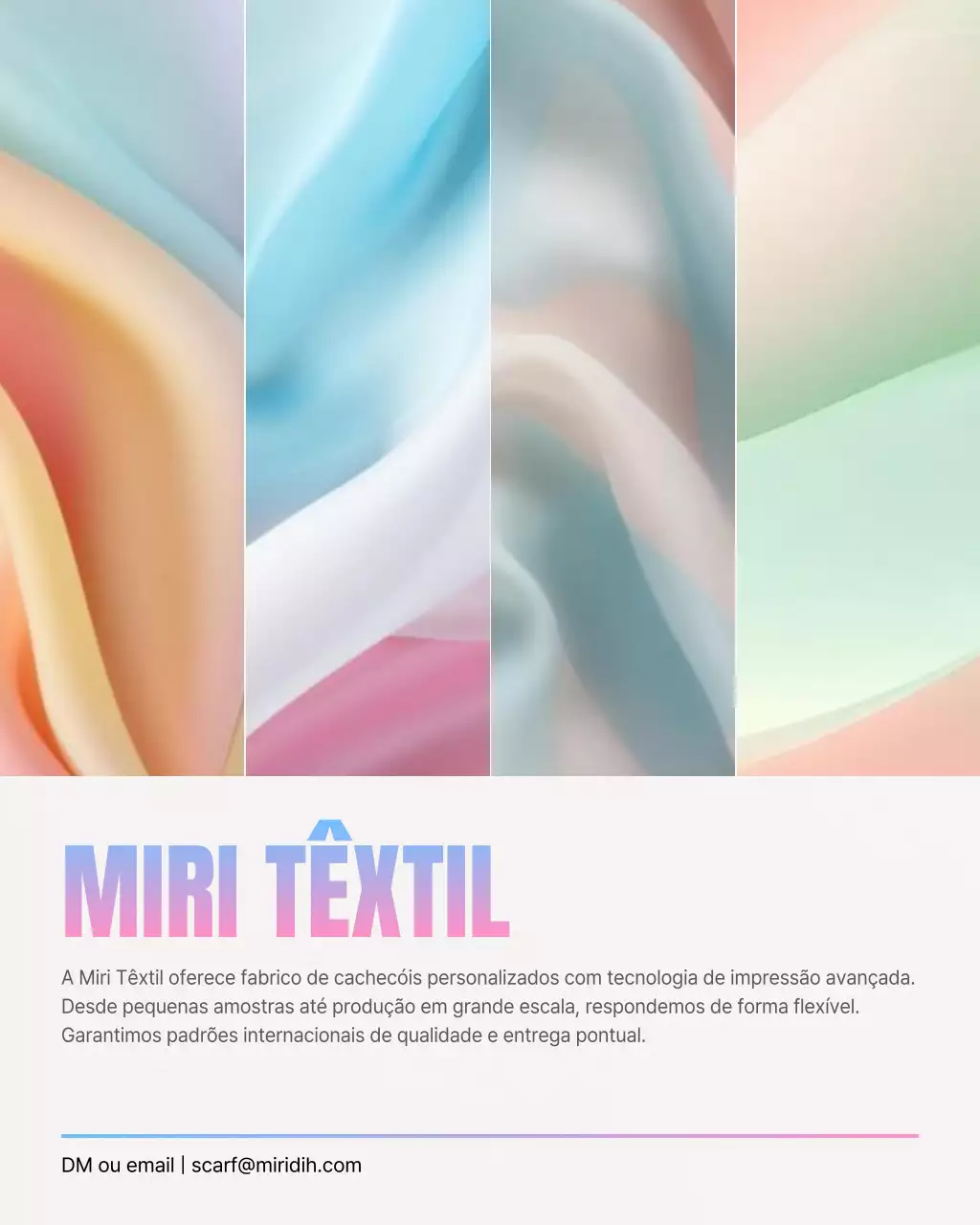 Promoção de produtos têxteis modernos em tons pastel