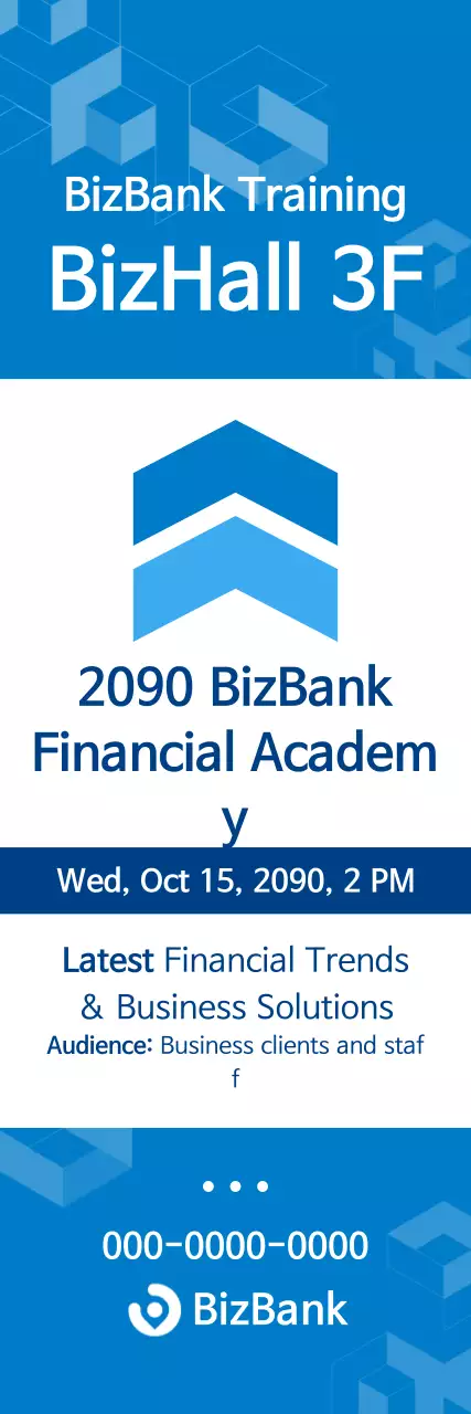 Anúncio de Educação Financeira Moderna Azul