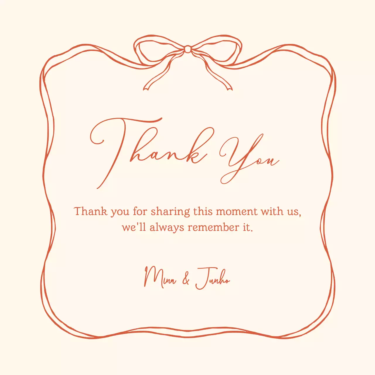 Kartu Pos Terima Kasih Sederhana Beige