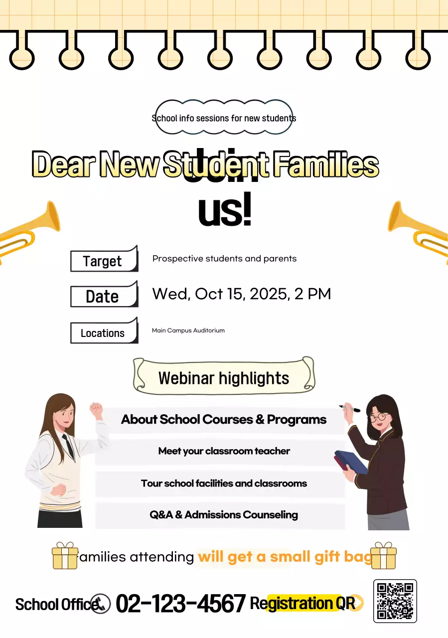 Hướng dẫn buổi thông tin về trường Yellow Simple