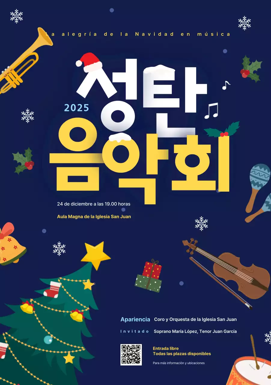 Evento de concierto sencillo en azul marino