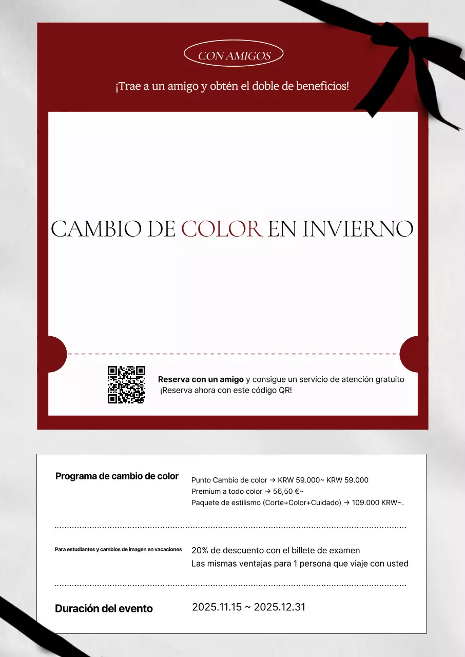 Promoción del Salón de Belleza Moderno Rojo