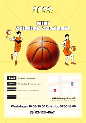 Gele Retro Athletic Academy-advertentie