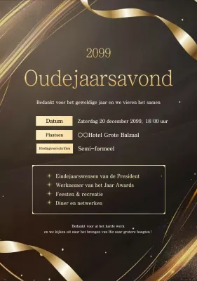 Uitnodiging voor een Black Luxury eindejaarsevenement