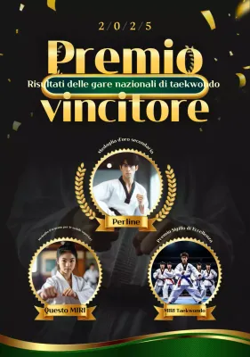 Medaglia classica nera di Taekwondo