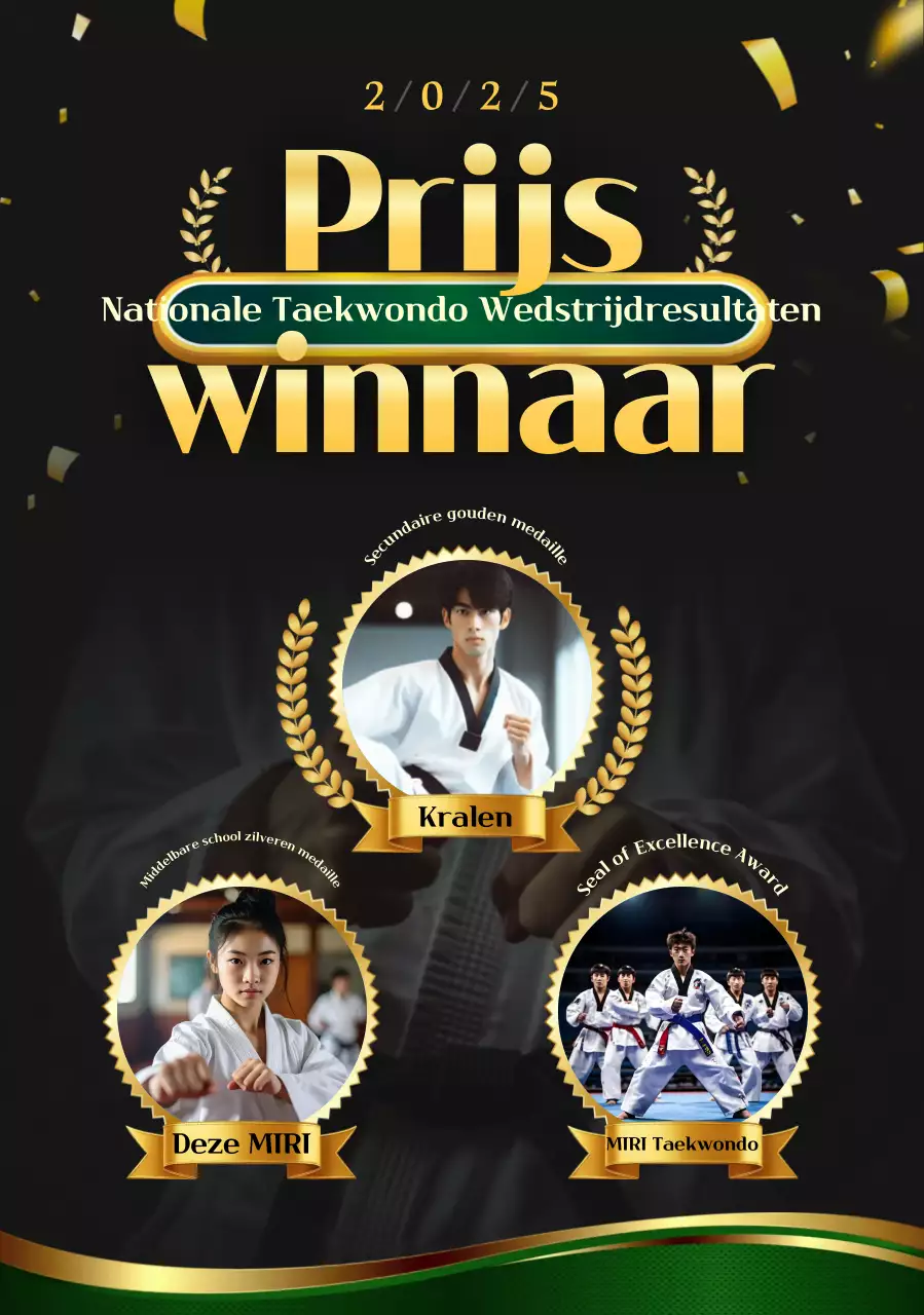 Zwarte Klassieke Taekwondo Medaille