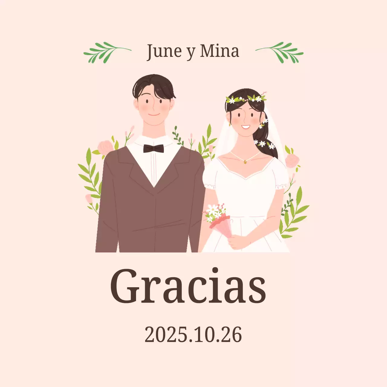 Recuerdo de boda sencillo de color rosa