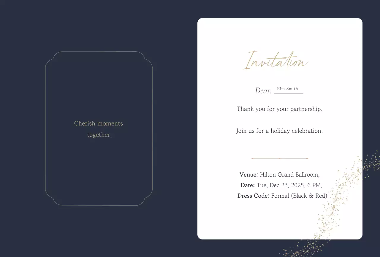 Navy Blue Elegant Party Invitation