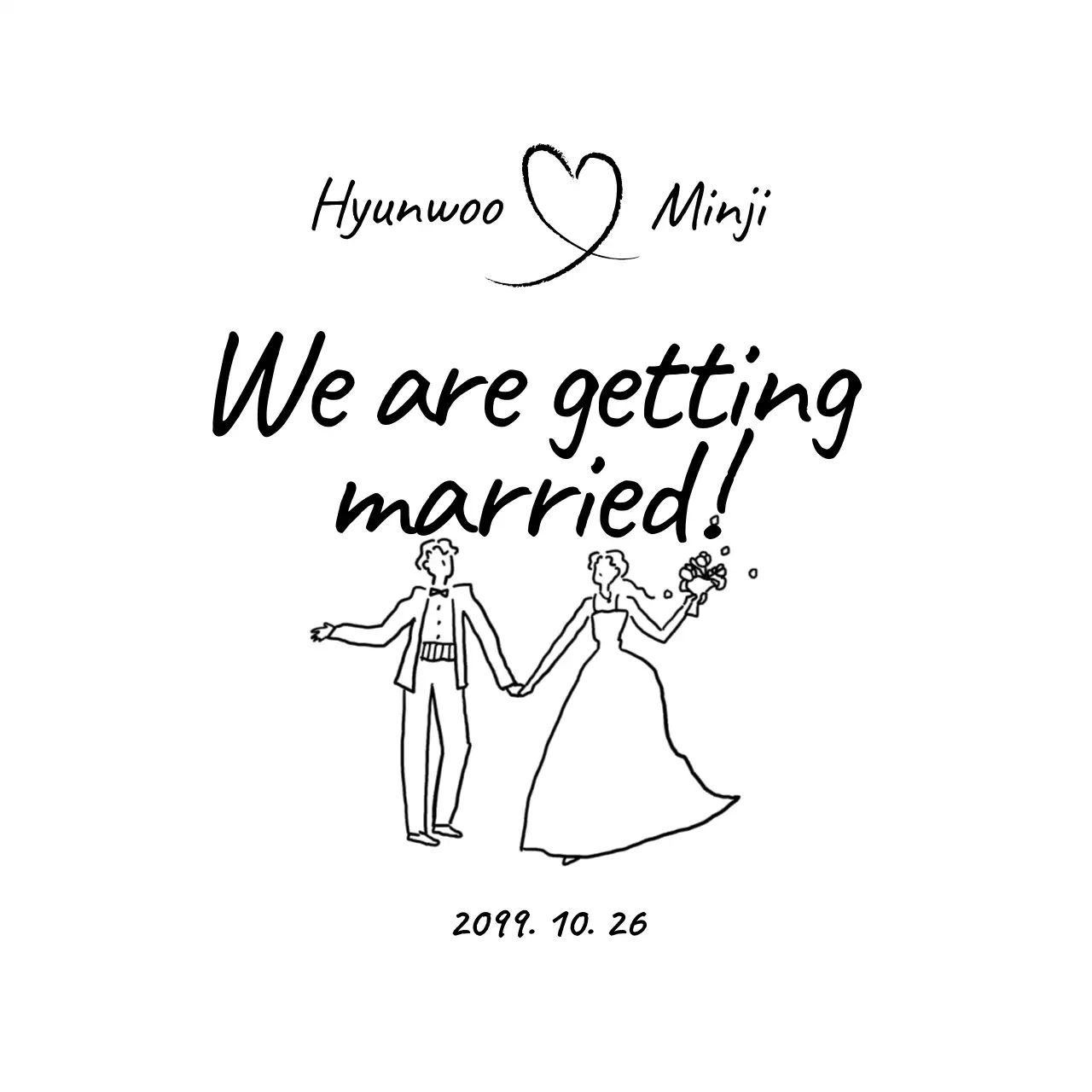 Undangan Pernikahan Sederhana Hitam