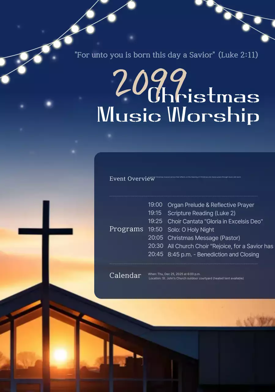 Acara Natal Biru Sederhana