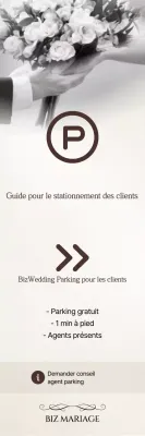 Guide de stationnement simple pour un mariage en noir et blanc