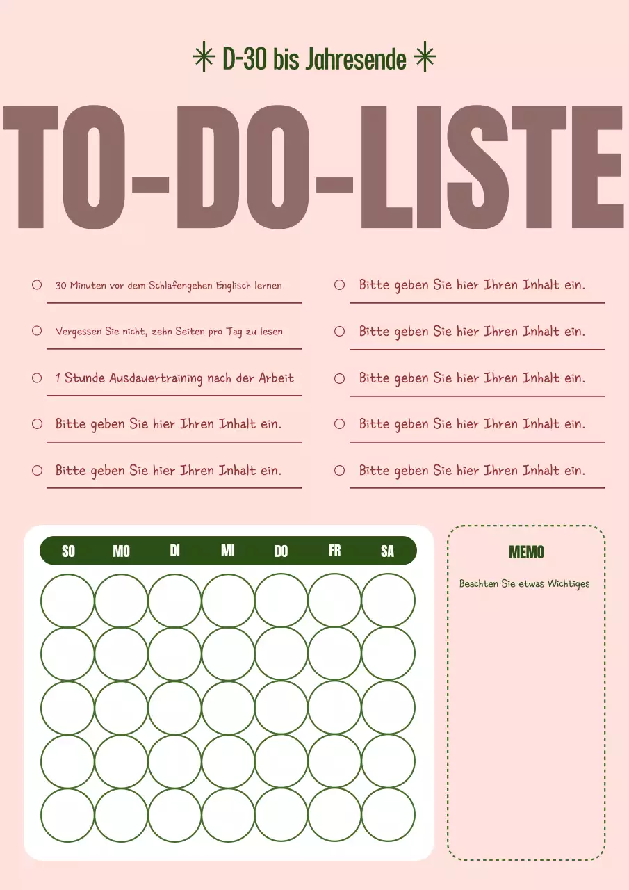 Rosa einfacher Terminplaner