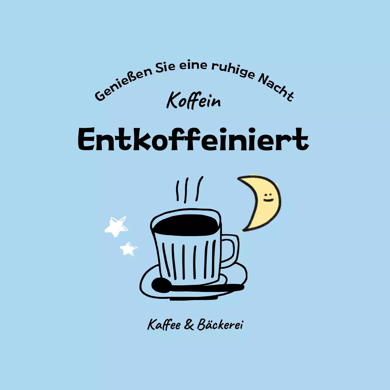 Himmelblaue einfache Kaffeewerbung