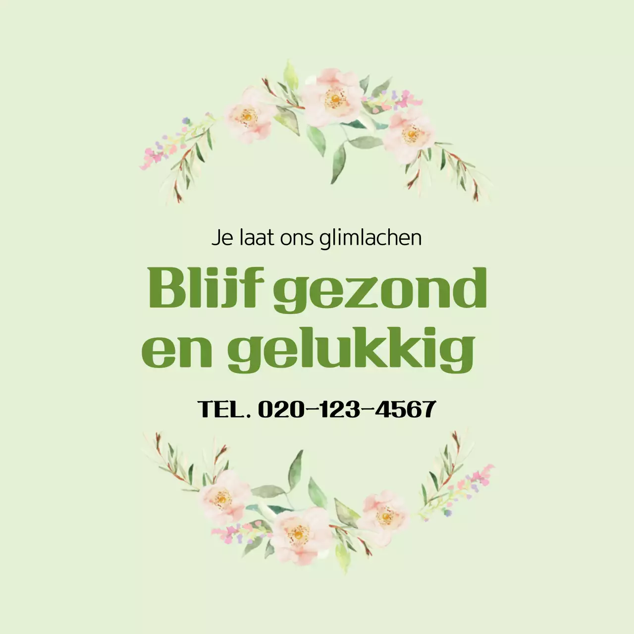 Promotie van groene, natuurlijke dankbaarheidsboodschappen