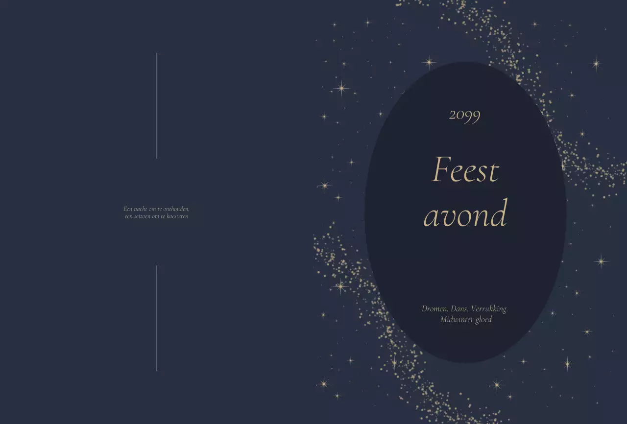 Marineblauwe elegante feestuitnodiging