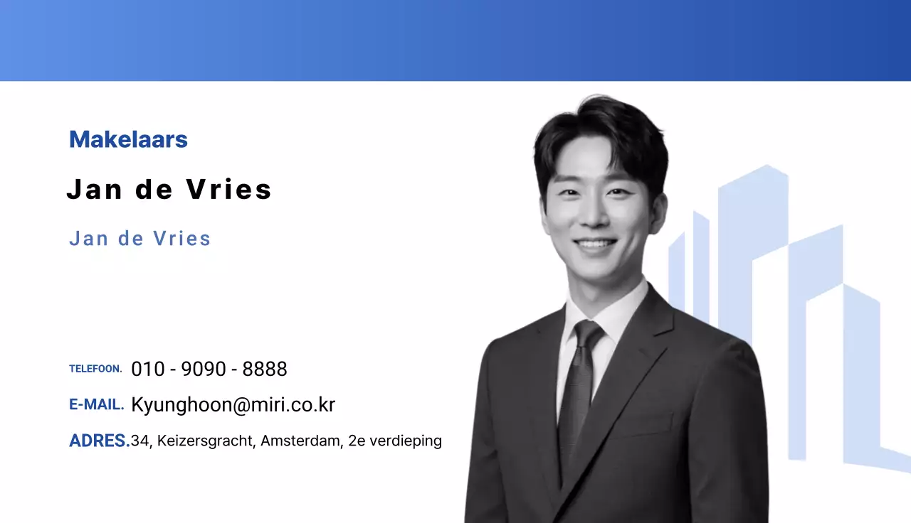 Blauw schoon visitekaartje