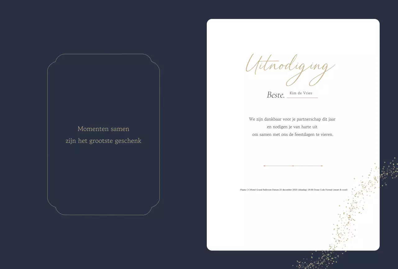 Marineblauwe elegante feestuitnodiging