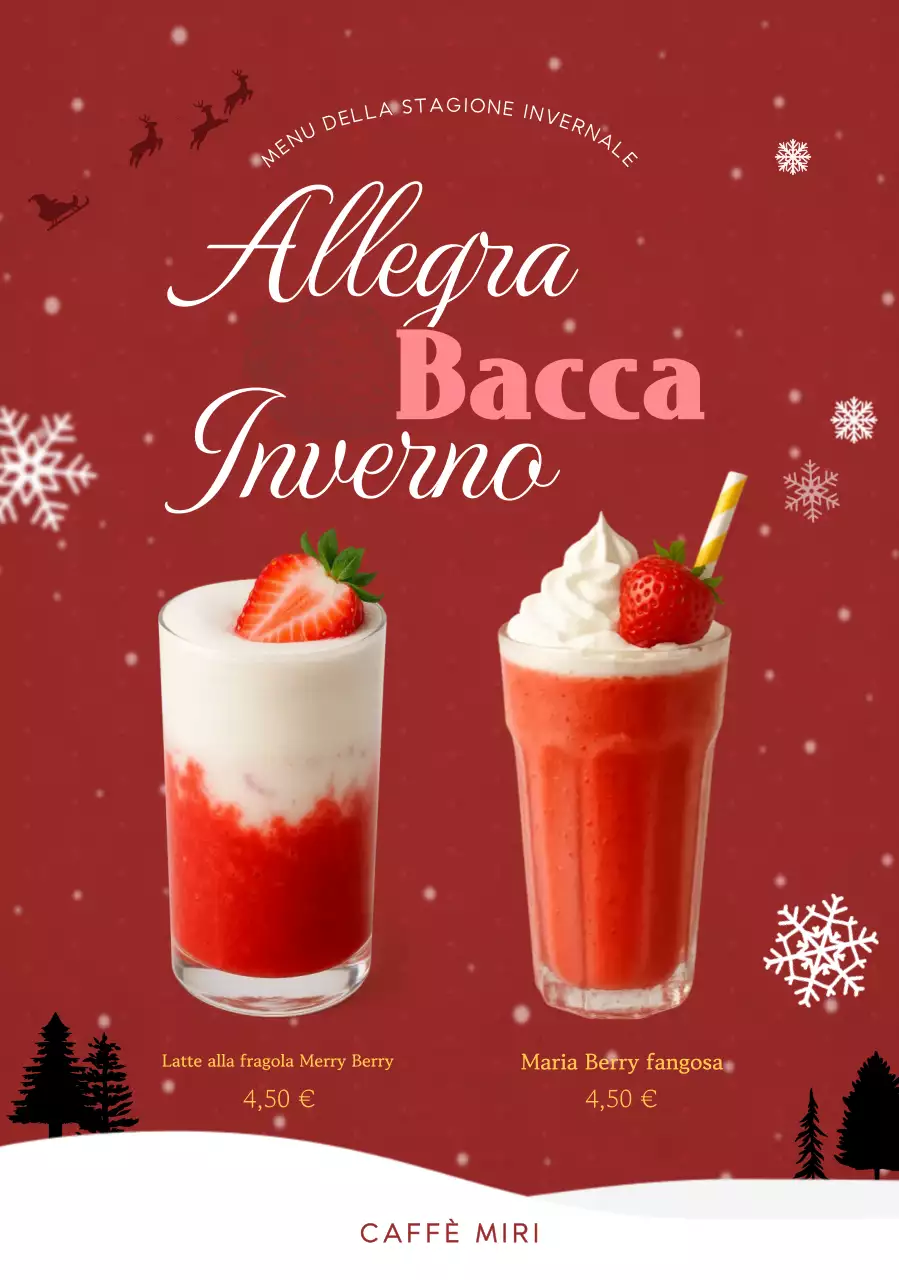 Promozione del menu invernale semplice rosso
