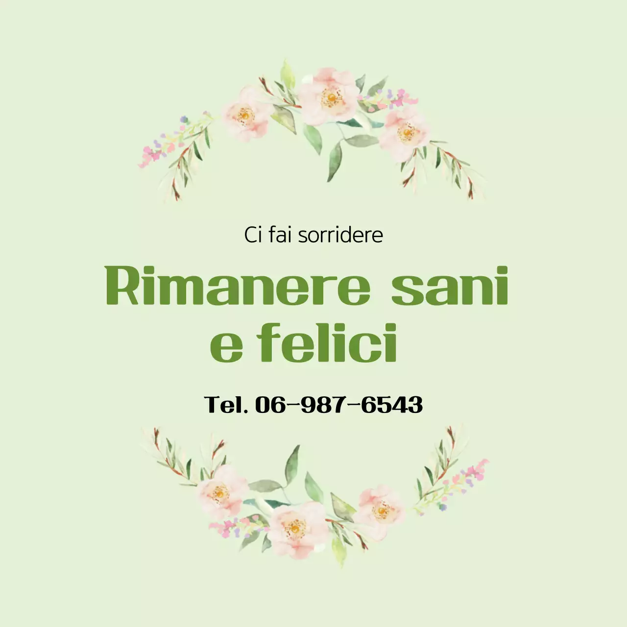 Promozione del messaggio di gratitudine naturale verde